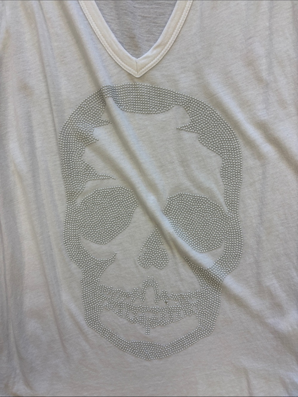 Zadig & Voltaire White Skull V‑Neck Top - Picture 4 of 6